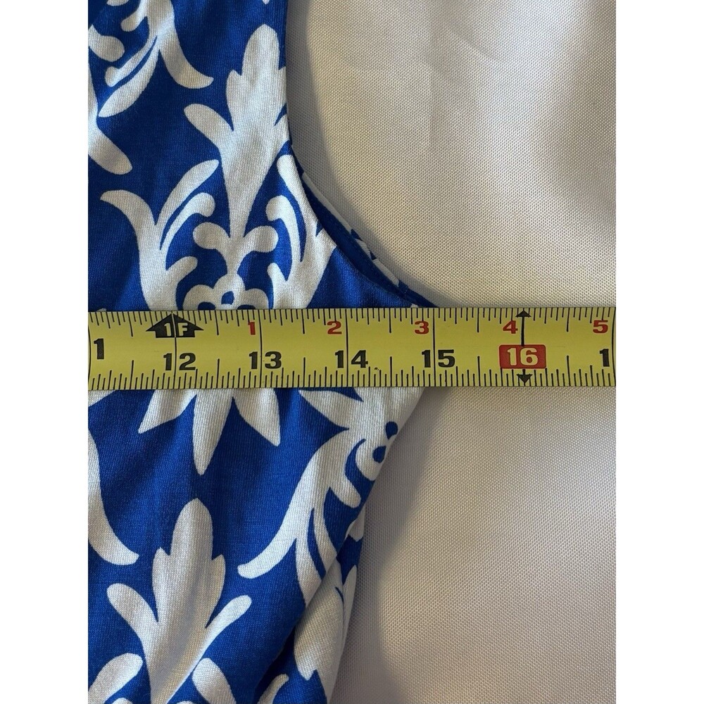 BODEN Damask Maxi Dress Navy White Floral Sleeveless Jersey Stretch 4 Petite - Picture 8 of 10